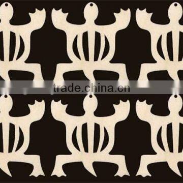 Hot sell 6 Pieces AFRICA Adinkra symbols DENKYEM With Holes 2 1/2 inches tall Natural Craft Wood Cutout made in China