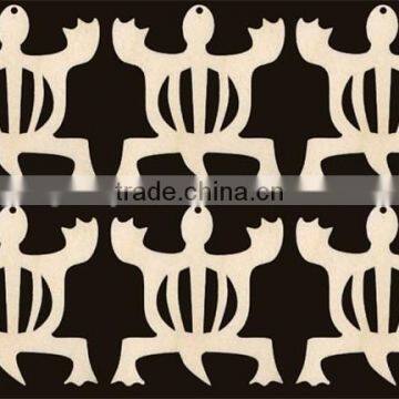 Hot Sell 6 Pieces AFRICA Adinkra Symbols DENKYEM With Holes 2 1/2 Inches Tall Natural Craft Wood Cutout Made in China