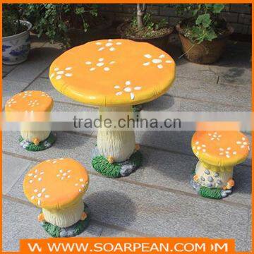 Modern Fashion New Desigbn Colorful Round Fiberglass Mashroom Table