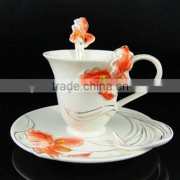 2015 New Bone China Ceramic Tea Cup And Saucer With Classical Flower Design photo-4