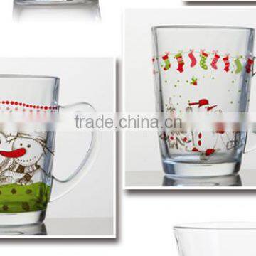 8oz 10oz 12oz Christmas Drinking Glass Mug Water Glass Cup Set photo-3