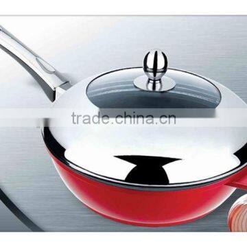 Good quantity aluminium alloy deep frying pan with lid / aluminium pot / cookware sets