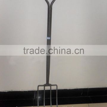 F107MY&F102MD Steel Material Hammer Stone&Varnish Sprayed Farming Tools&Garden Tools Middle Long Handle Fork