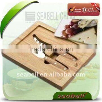 2pcs wood and stainless steel cheese knife