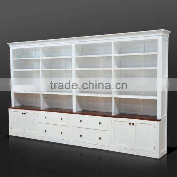 Cabinet Book Shelves Canberra White Painted Mahogany Wood Furniture photo-2