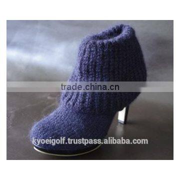 Knit Boots Silk Mohair Short Boots photo-2