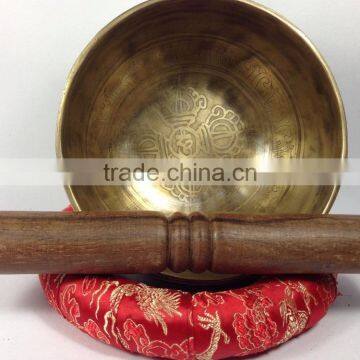 High Quality Double Dorje Tibetan Mantra Carving Singing Bowl