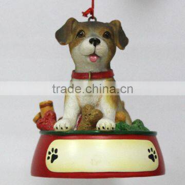 3D Polyresin Dog Christmas Ornaments