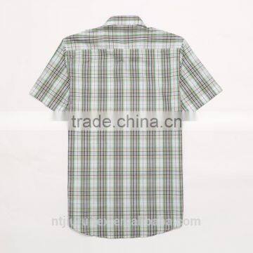 Plaids 100% Organic Cotton Yarn Dyed Shirt, Men Casual Short Sleeve Shirt photo-2