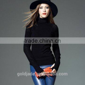 100% Cashmere Knitting Women Turtleneck Pullover Sweater Sweet Bottoming Shirt photo-3