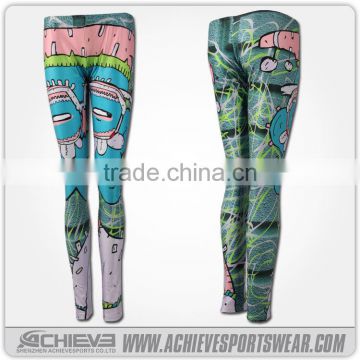 Sublimation custom cheap wholesale tights womens printed leggings