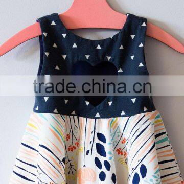 2017 New Arrival 100% Cotton Woven Printed Floral Kid Girls' Dress photo-3