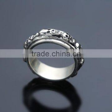 Fashion Jewelry Brass / S925 Cool Punk Retro Style Personalized Devil Skull Ring for Men photo-5