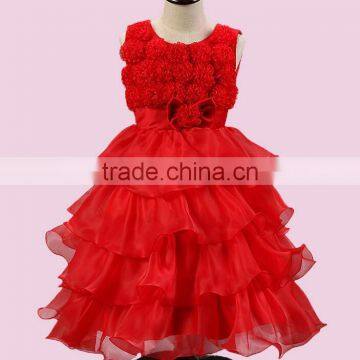 Beautiful Purple Wedding Dress For Little Girl Full Flowers Decorate Party Kids Dress Frocks Designs Tiered Dress photo-4