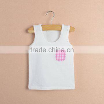 R&H pure white sleeveless front pocket boys tops