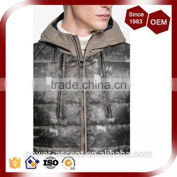 New Design Regular Fit Men's Camo-print Padding Quilting Jacket With Hood photo-3