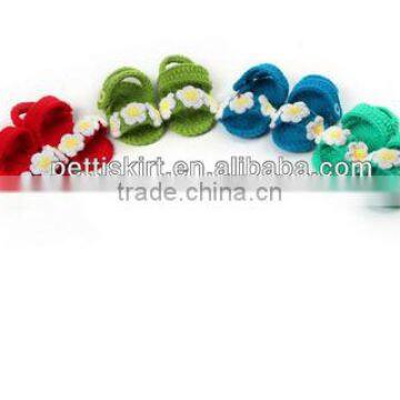 Baby Knit Cute Girls Shoes Hand Made Pattern Baby Shoes photo-5