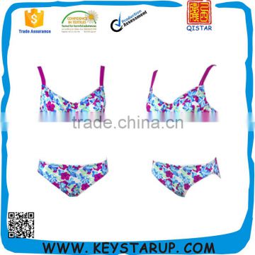 Floating suits flowers print mature women erotic lingerie bikini swimming wear