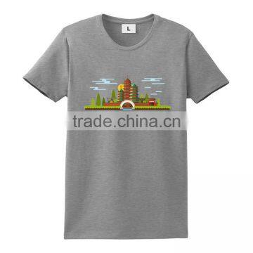 Rounded Hem 60% Cotton 40% Polyester Cheap Printing Muscle Fit t Shirt photo-6