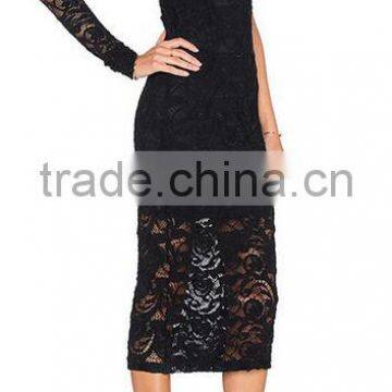 Runwaylover EY2213D One Shoulder 2017 Ladies Fashion Lace Transparent Evening Dress photo-3