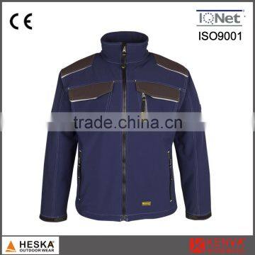 Mens TPU and fleece 3 layer anti-abrasion softshell jacket blue men