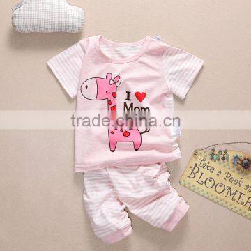 Wholesale Summer Cotton Printing Girls Kids t Shirt With Pants Set photo-4