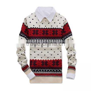 Christmas Mans Brand Clothes Norwegian Jacquard Patterned Tight Pullover Sweater for Wholesale photo-4