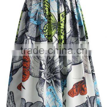 2016 Guangzhou Shandao New Fancy Design Summer Fashion Ruffle Umbrella Printed Chiffon Sexy Half Skirt Girls photo-4
