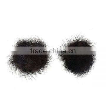 Wholesale Party Supplies Sable Dark Coffee Colorful Mink Fur Pom For DIY photo-3