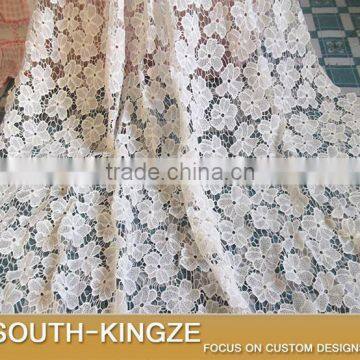 white flower hollow african cord guipure Jacquard lace fabric for party dress