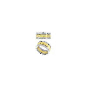 succinct design 925 silver engagement bands ring sets with yellow and white platinig