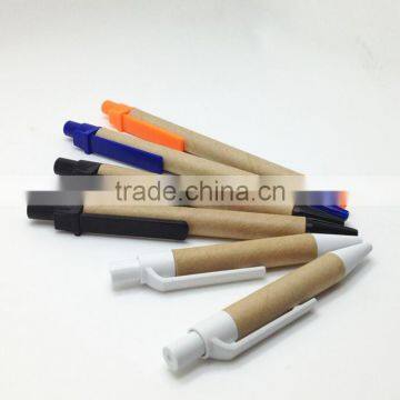 Wholesale Logo Custom Novelty Design Recycle Kraft Paper Ball Point Pen photo-3