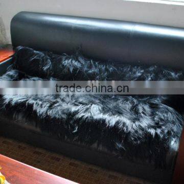 YR605 Genuine home textile real goat fur blanket customized sizes