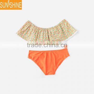 Printed One Shoulder Sexy Bikini Beachwear Swimsuit For Mature Woman