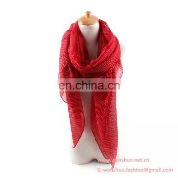 Wholesale New Style Fashion Dots Printed Lady Voile Scarf In Stock