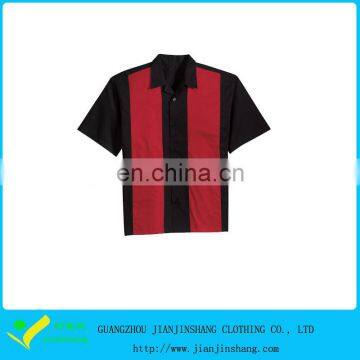 Button Up Black Red Color Combination Men's Work Shirt Wholesale