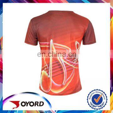 Dye sublimated stylish 3d printing t shirt no moq limit