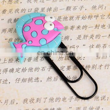 creative fish shape rubber and metal book clip