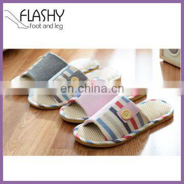 Wholesale linen women slippers linen embroidered slippers indoor 2016