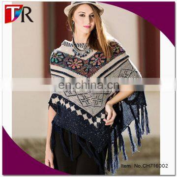 alibaba christmas tassel shawl on sale winter ponchos for women