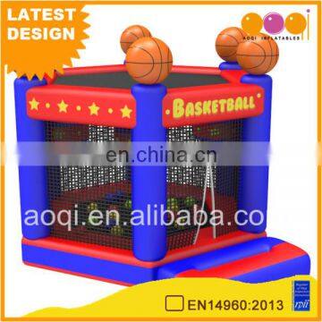 2017 AOQI latest design inflatable basketball ball toss game indoor inflatable sport game for kid