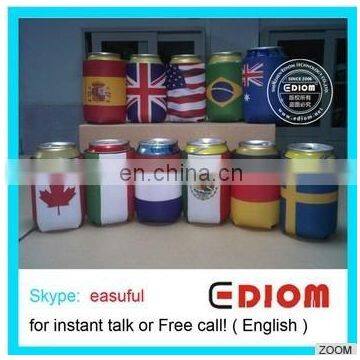 Durable Personalized Summit Deluxe Budget Fancy Edge Scuba Neoprene SBR Foam Rubber USA America UK Flag Magnetic Beer Can Cooler photo-5