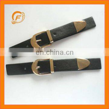 shiny gold buckle black PU leather coat toggle sets