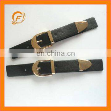 Shiny Gold Buckle Black PU Leather Coat Toggle Sets