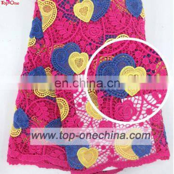 Afrincan chemical lace fabric\guipure lace with heart shape design\ lace fabric for wedidng dress