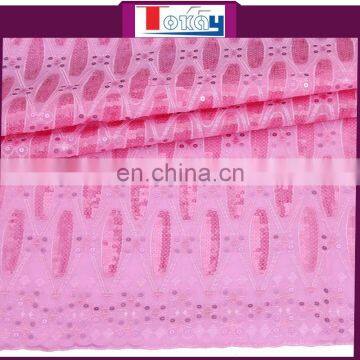 Hot design wholesale pink African organza lace fabric