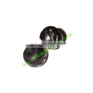 Wooden Ebony Beads, color black, size 10x14mm, weight approx 1.9 grams BWEBN0004
