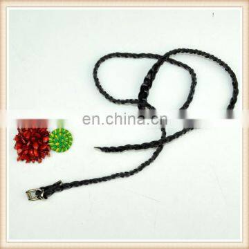 Fashion black braid PU leather lady belt for dress decoration weeding party made in China