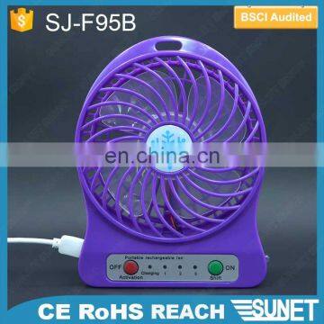 Promotion colorful desk fan rechargeable handheld mini USB fan