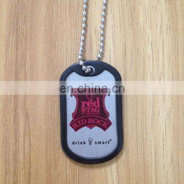 High quality silicone dog tag with covering rubber